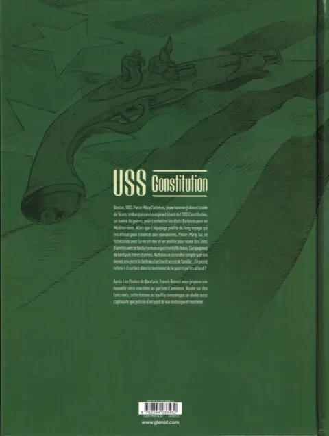 Verso de l'album USS Constitution Livre I La justice à terre est souvent pire qu'en mer