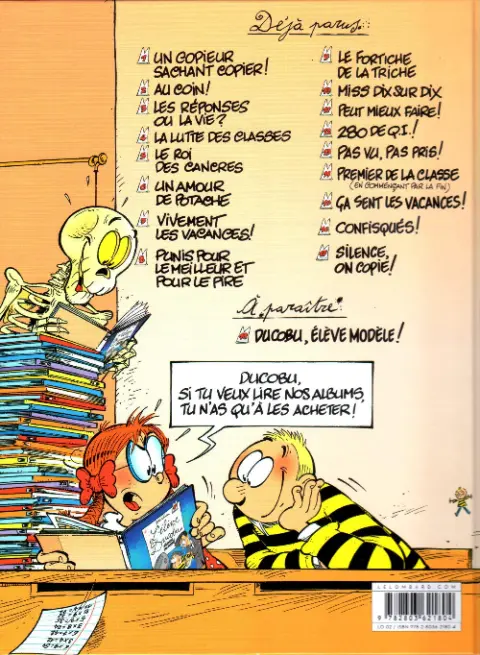 Verso de l'album L'Élève Ducobu Tome 12 280 de Q.I.!