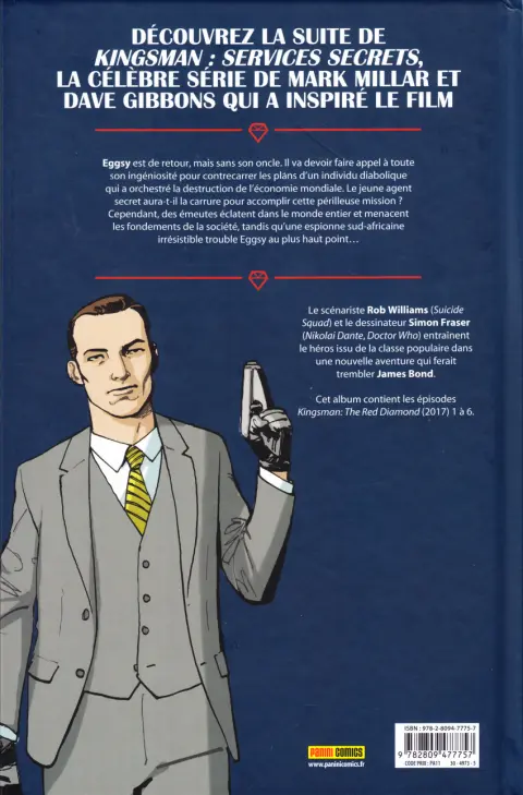 Verso de l'album Kingsman : Le Diamant rouge