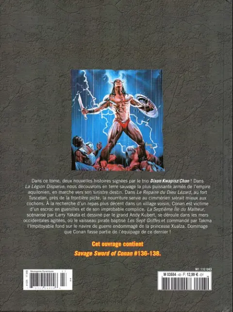 Verso de l'album The Savage Sword of Conan - La Collection Tome 43 La septième Île du malheur