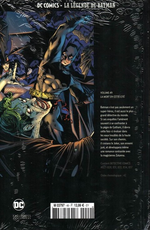 Verso de l'album DC Comics - La Légende de Batman Volume 49 La mort en cette cité