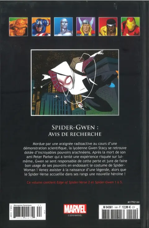 Verso de l'album Marvel Comics - La collection de référence Tome 144 Spider-Gwen - Avis de Recherche
