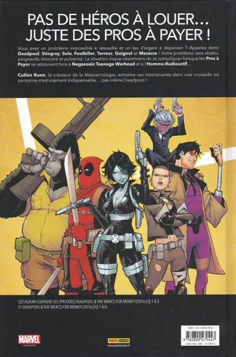 Verso de l'album Deadpool & les pros à payer Le cirque du crime