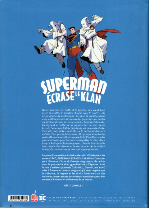 Verso de l'album Superman écrase le Klan