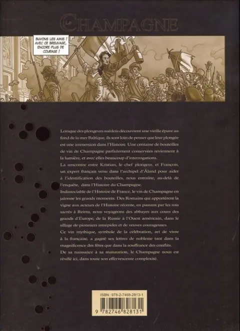 Verso de l'album Le Champagne Une histoire de bulles