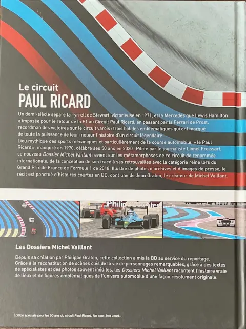 Verso de l'album Dossiers Michel Vaillant Tome 15 Le circuit Paul Ricard
