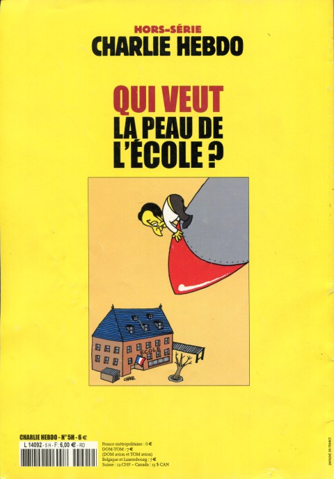 Verso de l'album Qui veut la peau de l'école ?