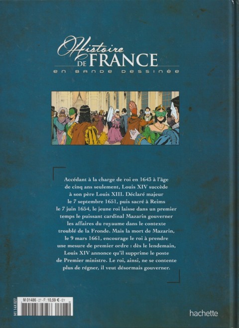 Verso de l'album Histoire de France en bande dessinée Tome 27 Louis XIV, Les fastes du Roi-Soleil 1661 / 1682