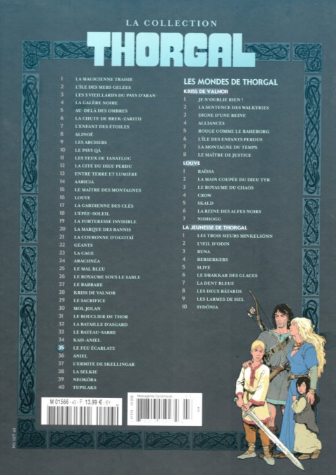 Verso de l'album Thorgal Tome 35 Le feu écarlate