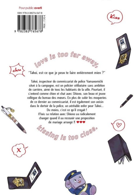 Verso de l'album D'abord l'enquête, les baisers, après !