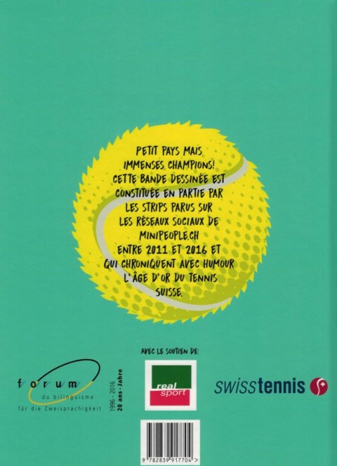 Verso de l'album Les MiniPeople suisses Spécial Swiss Tennis