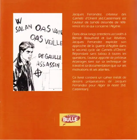 Verso de l'album Alger la Noire La guerre d'Algérie vue par Jacques Ferrandez