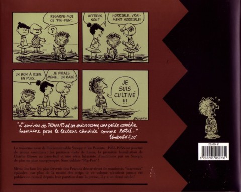 Verso de l'album Snoopy & Les Peanuts Tome 3 1955 - 1956
