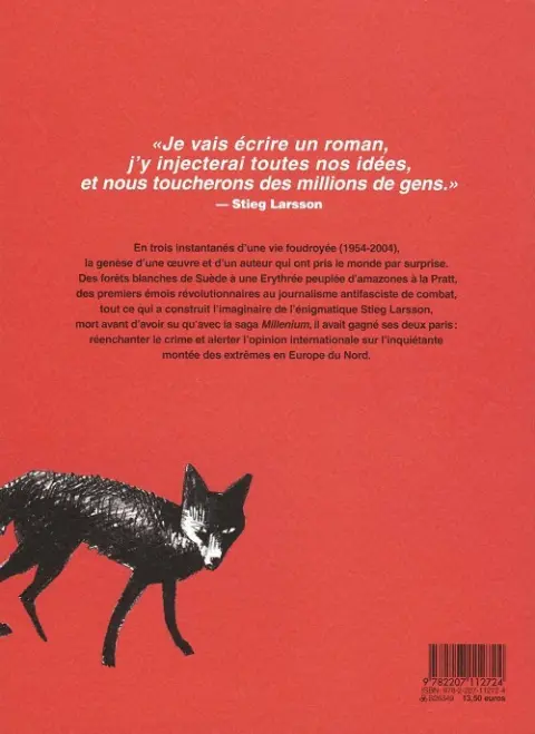 Verso de l'album Stieg Larsson, avant Millenium Anatomie d'une oeuvre