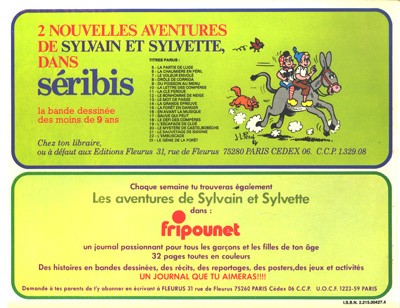 Verso de l'album Sylvain et Sylvette Tome 7 L'ours et l'agneau
