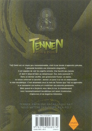 Verso de l'album Tennen - Pur et Dur Tome 6