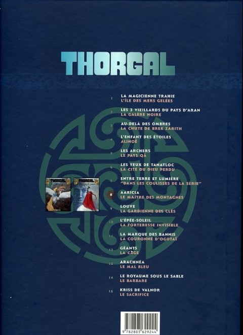Verso de l'album Thorgal Tome 8 Aarica / Le maître des montagnes