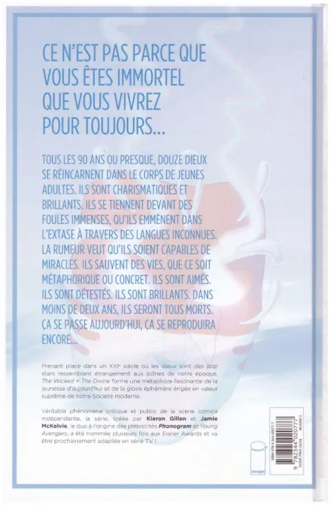 Verso de l'album The Wicked + The Divine Tome 3 Suicide commercial
