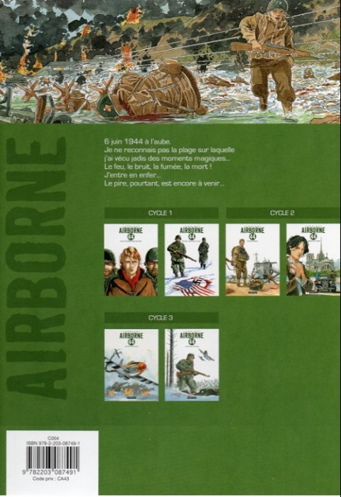 Verso de l'album Airborne 44 Tome 3 Omaha beach