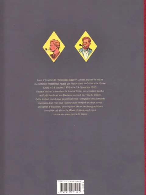Verso de l'album Blake et Mortimer Tome 7 L'énigme de l'Atlantide
