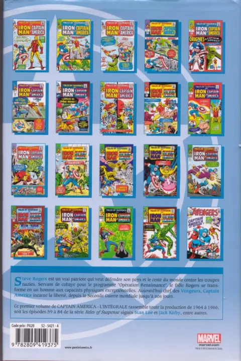 Verso de l'album Captain America - L'intégrale Tome 1 1964-1966