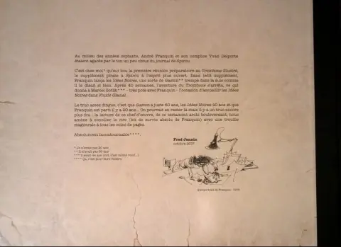 Verso de l'album Idées noires