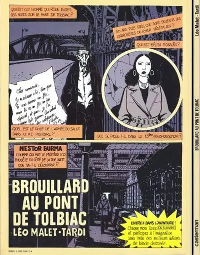 Verso de l'album Nestor Burma Tome 1 Brouillard au pont de Tolbiac