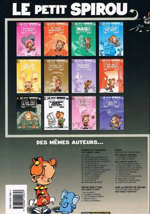 Verso de l'album Le Petit Spirou Tome 9 C'est pas de ton âge !