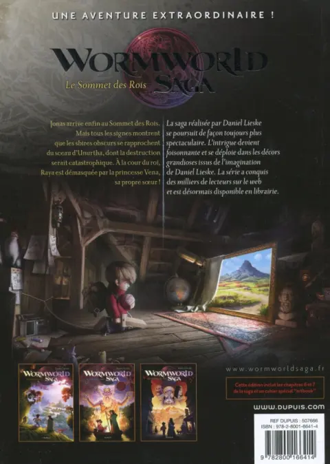 Verso de l'album Wormworld Saga Tome 3 Le Sommet des Rois