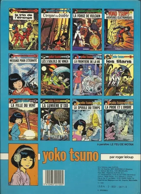 Verso de l'album Yoko Tsuno Tome 6 Les 3 soleils de Vinéa
