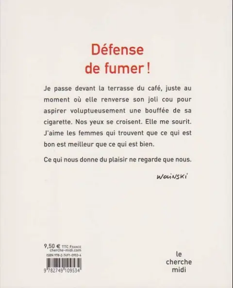 Verso de l'album Défense de fumer