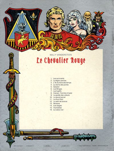 Verso de l'album Le Chevalier Rouge Tome 14 Les otages