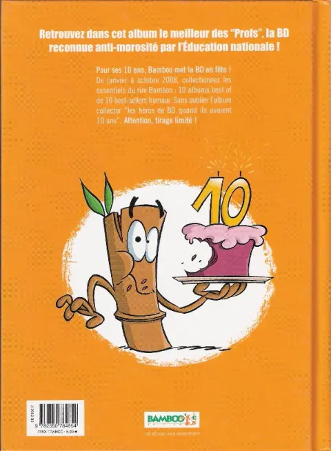 Verso de l'album Les Profs Best of 10 ans bamboo