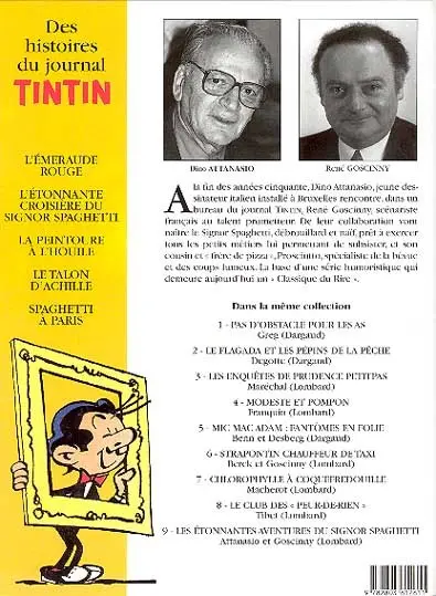 Verso de l'album Spaghetti Les étonnantes aventures du signor Spaghetti