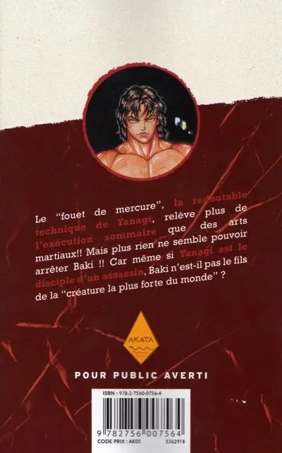 Verso de l'album Baki Tome 16