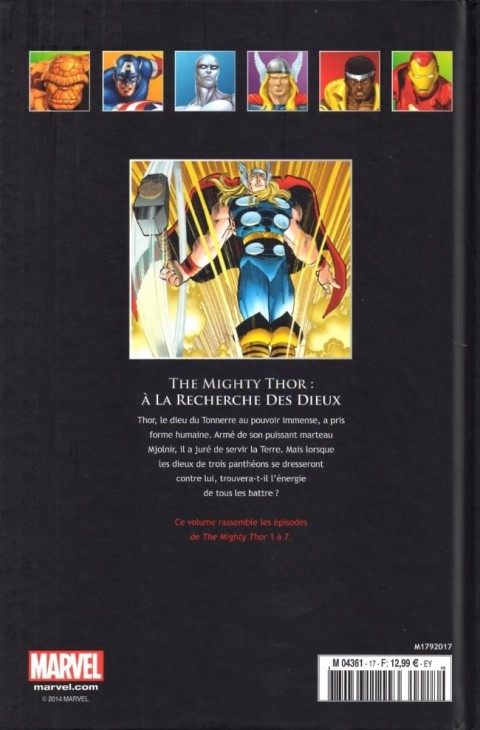 Verso de l'album Marvel Comics - La collection de référence Tome 17 The Mighty Thor - À la recherche des dieux