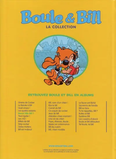 Verso de l'album Boule & Bill La collection Tome 5 Bwouf allo Bill ?