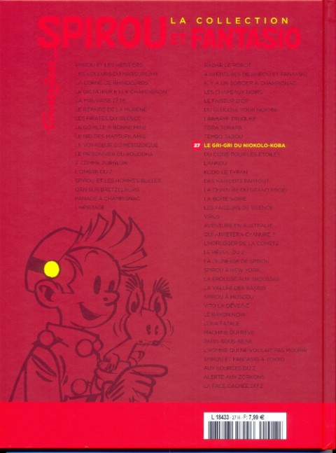 Verso de l'album Spirou et Fantasio La collection Tome 27 Le Gri-Gri du Niokolo-Koba