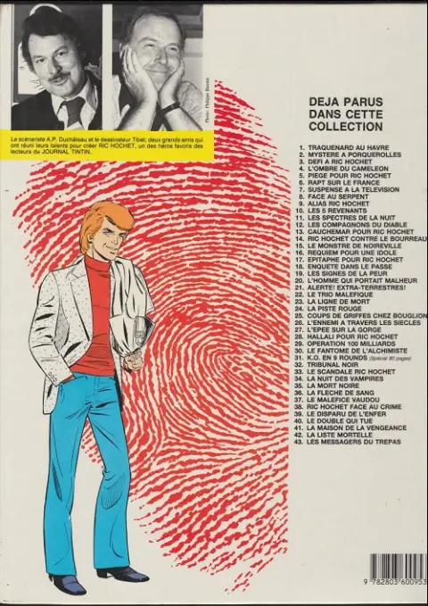 Verso de l'album Ric Hochet Tome 25 Coups de griffes chez Bouglione
