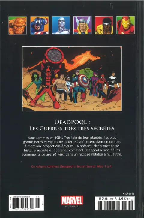 Verso de l'album Marvel Comics - La collection de référence Tome 145 Deadpool - Les Guerres très très Secrètes