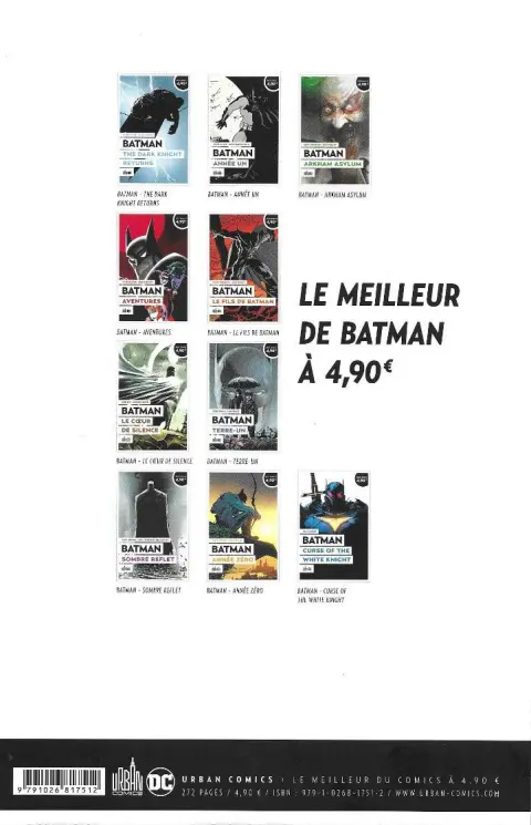 Verso de l'album Batman : Sombre reflet