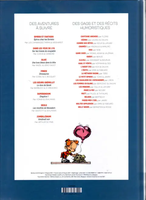 Verso de l'album Le journal de Spirou Album N° 365