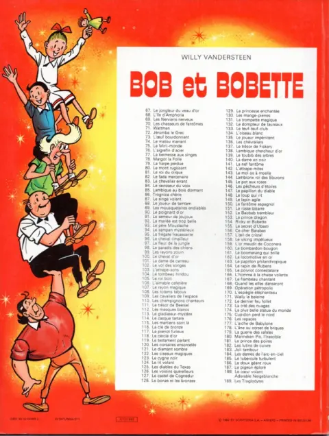 Verso de l'album Bob et Bobette Tome 111 Le trésor de Beersel