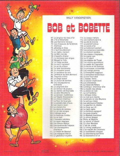 Verso de l'album Bob et Bobette Tome 146 Les pêcheurs d'étoiles