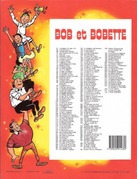 Verso de l'album Bob et Bobette Tome 183 Joli tambour