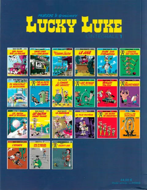 Verso de l'album Lucky Luke (2018) L'Intégrale 1