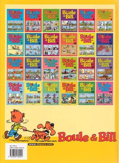 Verso de l'album Boule & Bill Tome 22 Globe-trotters