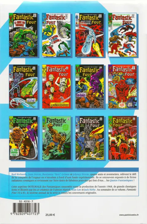 Verso de l'album Fantastic Four - L'intégrale Tome 7 1968