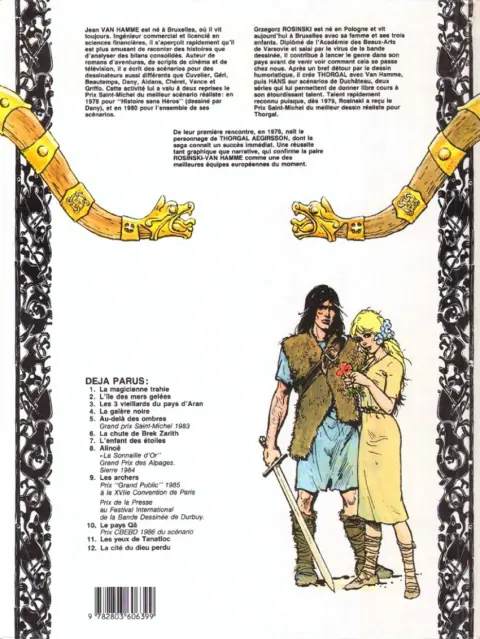 Verso de l'album Thorgal Tome 12 La cité du dieu perdu