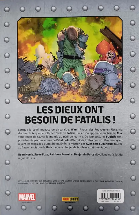 Verso de l'album Doom World - Le règne de Fatalis Volume 7/8